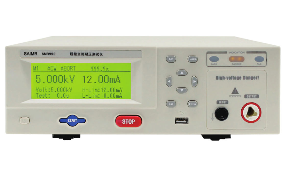 LCD Display Hipot อุปกรณ์ประกอบความโดดเดี่ยว Hipot ทนแรงดัน Tester ด้วยอินเตอร์เฟซ I / O