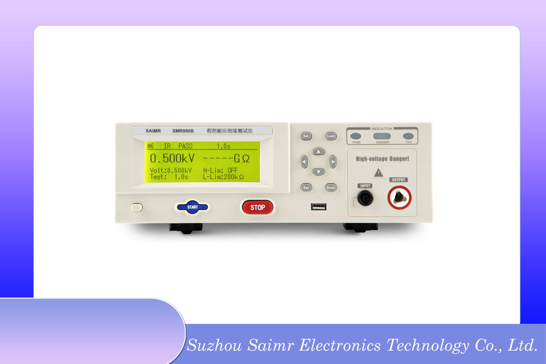 LCD Display Hipot อุปกรณ์ประกอบความโดดเดี่ยว Hipot ทนแรงดัน Tester ด้วยอินเตอร์เฟซ I / O
